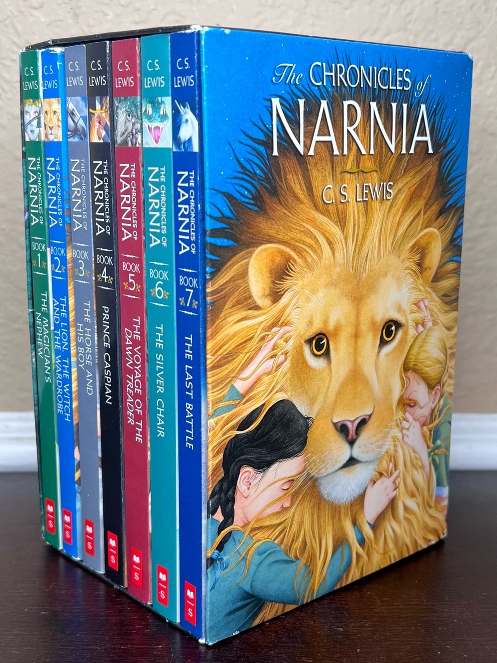 Vintage 1995 The Chronicles of Narnia Complete 7 Book Box Set C.S. Lewis